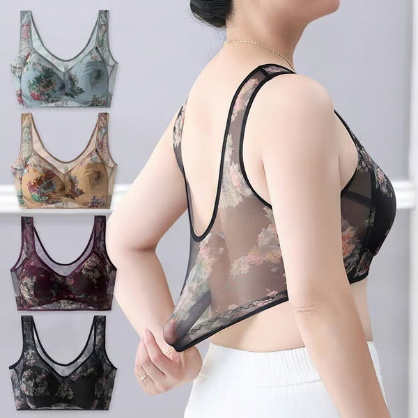 Ice Silk Lace Cooling Comfort Wireless Bra
