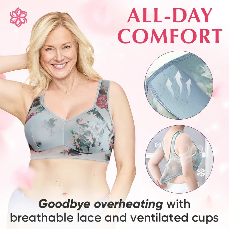 Ice Silk Lace Cooling Comfort Wireless Bra