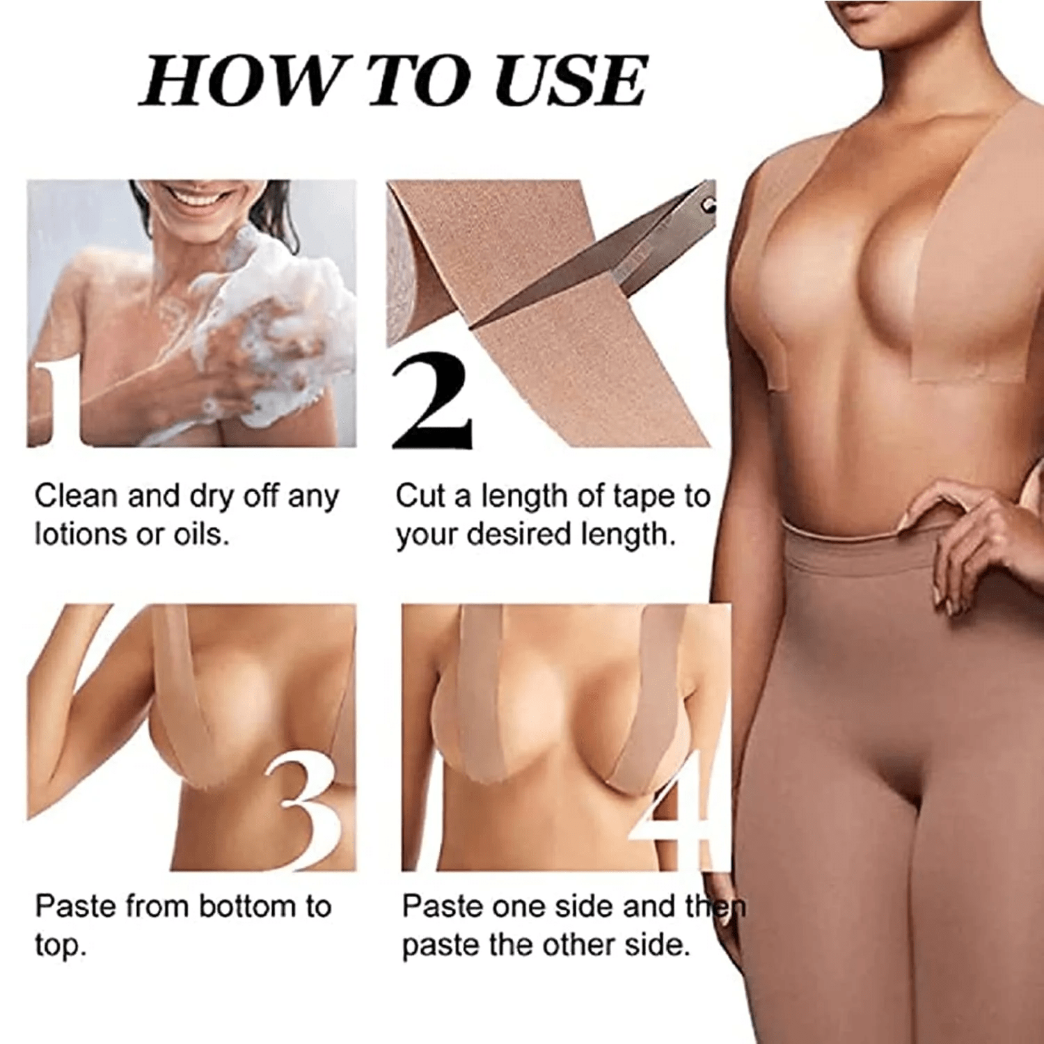 Boob Tape for Women – Lift & Support Strapless Dress Tape Boob Tape for Women – Lift & Support Strapless Dress Tape