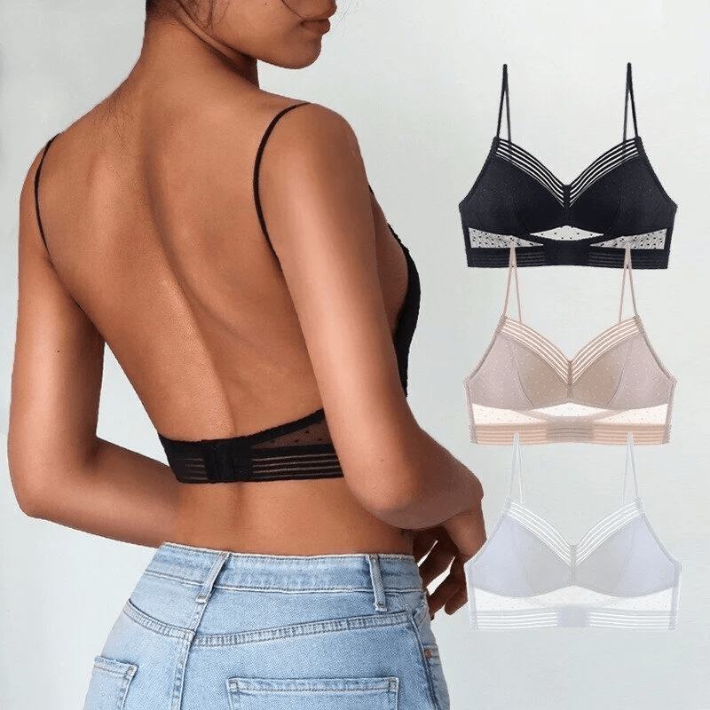 Low Back Wireless Lifting Lace Lightly Padded Bra