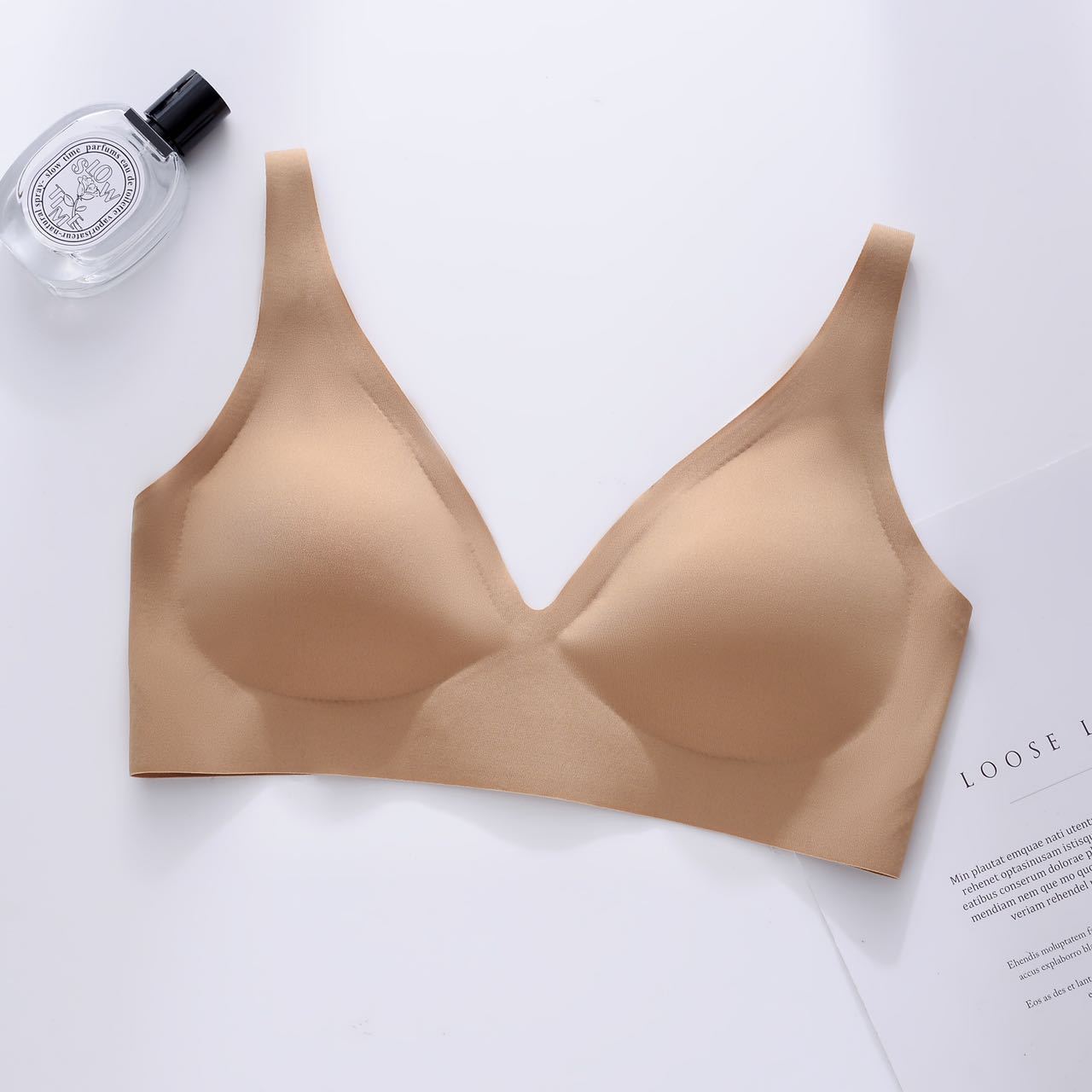 Seamless Jelly Strap V-Neck Bra