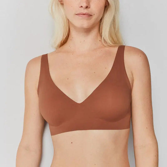 Seamless Jelly Strap V-Neck Bra