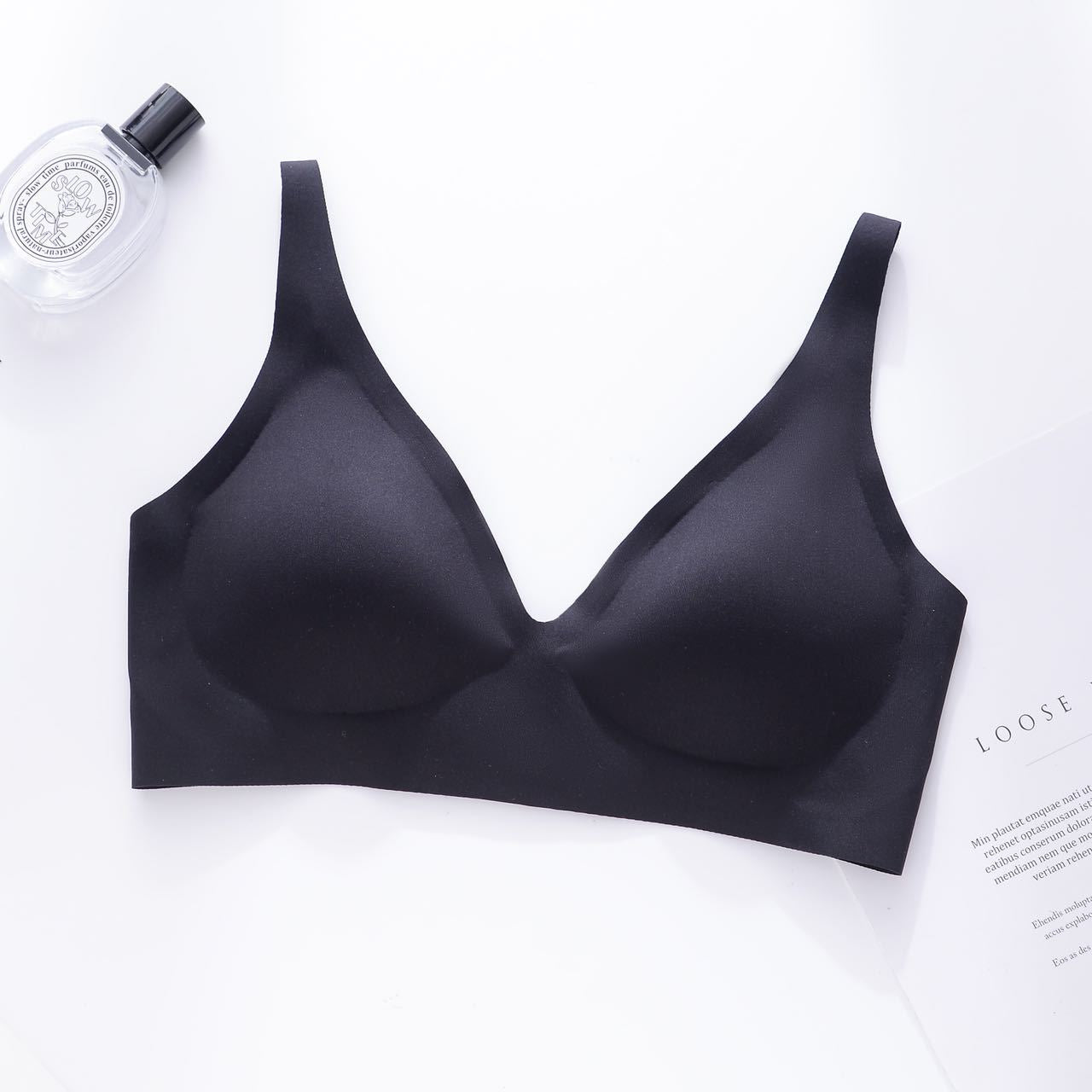 Seamless Jelly Strap V-Neck Bra