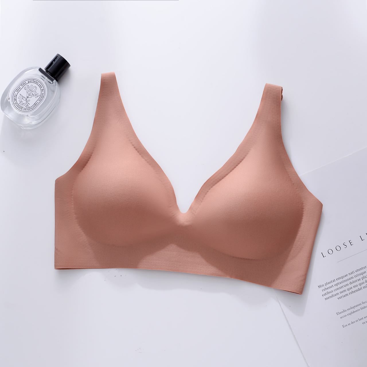 Seamless Jelly Strap V-Neck Bra