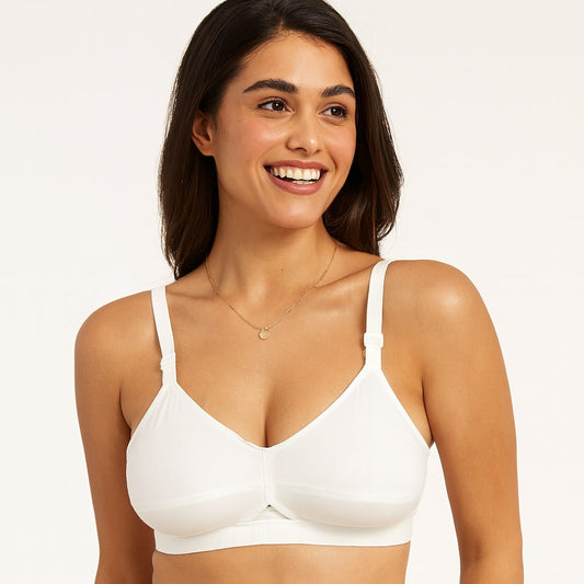 SuhanaFit White Pure Cotton Everyday Comfort Bra