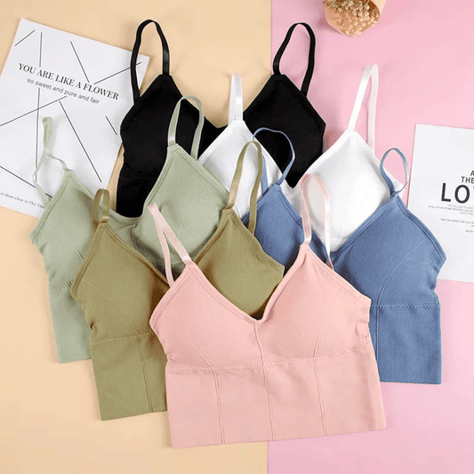 Women U-shaped Back Tank Top Bralette Padded Bra