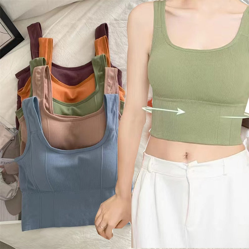 Women Wireless Sexy Push Up Sports Stylish Tank Top Bralette